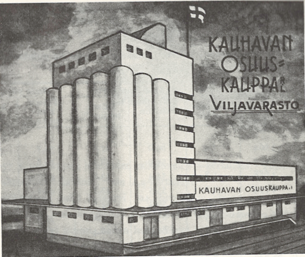 Kauhava, Osuuskaupan viljavarasto
Viljavarasto valmistui vuonhna 1941. Se sijaitsee aseman kohdalla radan takana Rengon puolella.
