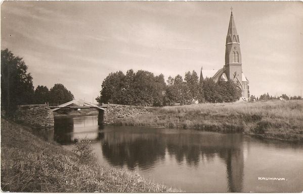 KAUHAVA
Kirkonsilta ja kirkko 1930-luvulla. Kortti ei ole kulkenut postissa.
